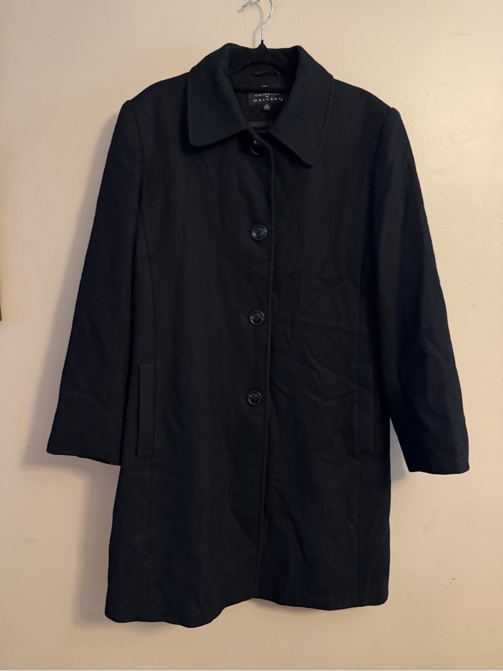 Gallery Black Single-Breasted Pea Coat